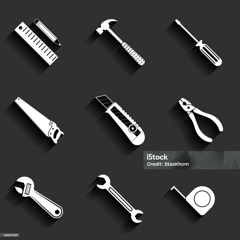 Tools flache Vektor-icons-set - Lizenzfrei Architektur Vektorgrafik