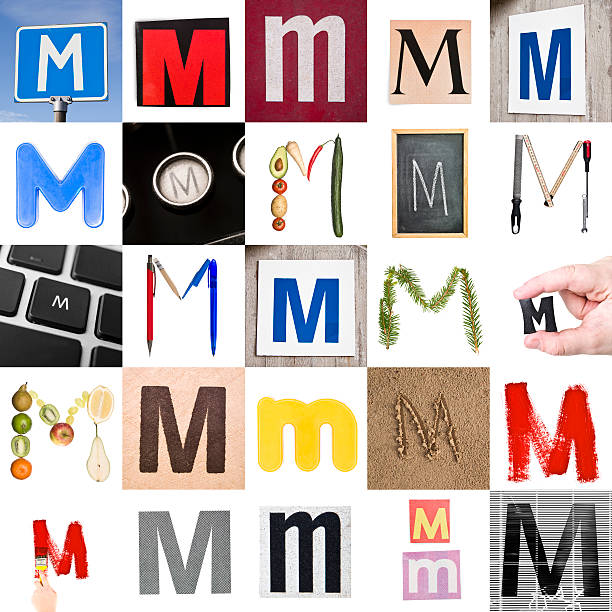 collage of 文字ヵ月 - letter m alphabet food fruit ストックフォトと画像