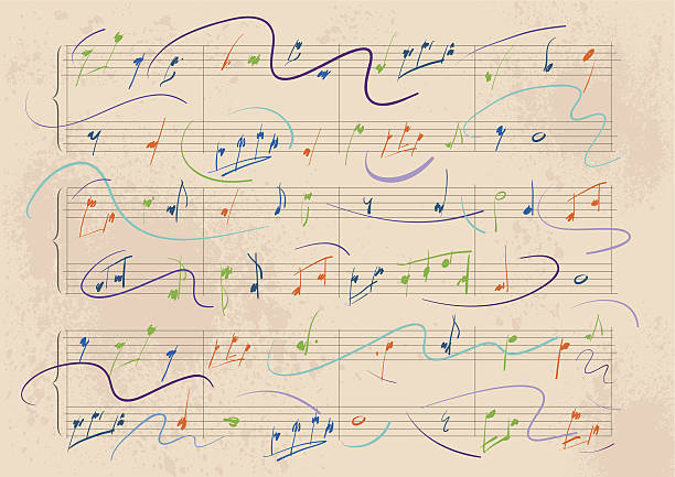 ilustrações, clipart, desenhos animados e ícones de dinâmica musical - sheet music illustrations