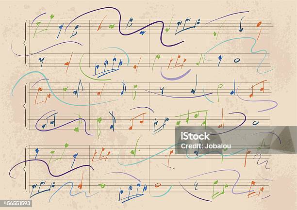Динамические Музыкальный Баллов — стоковая векторная графика и другие изображения на тему Ноты - Ноты, Музыкальная нота, Музыка