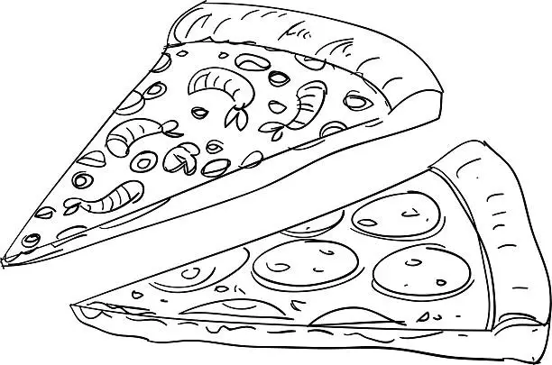 Vector illustration of Pizza sketch illustration