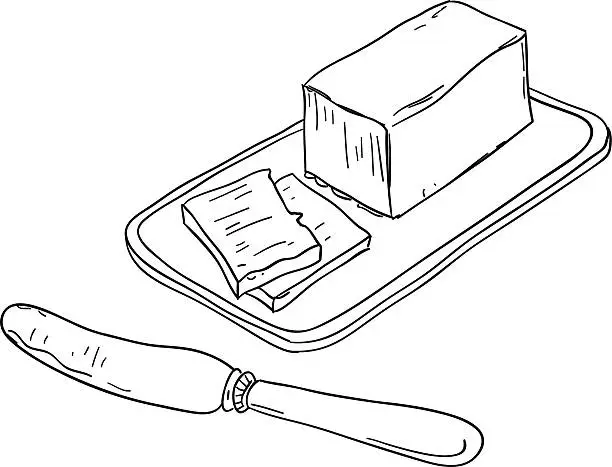 Vector illustration of Butter sketch illustration