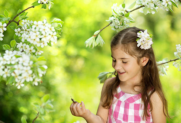 istock Girl with butterfly 456562447