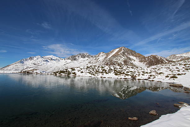 istock Reflection & First Snow in Autumn, Panorama Hirschebensee, Tyrol, Austria 456563039