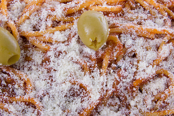 spaghetti with parmesan and olives