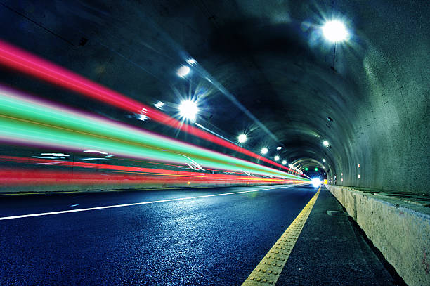 istock Abstract car in the tunnel trajectory 456569785