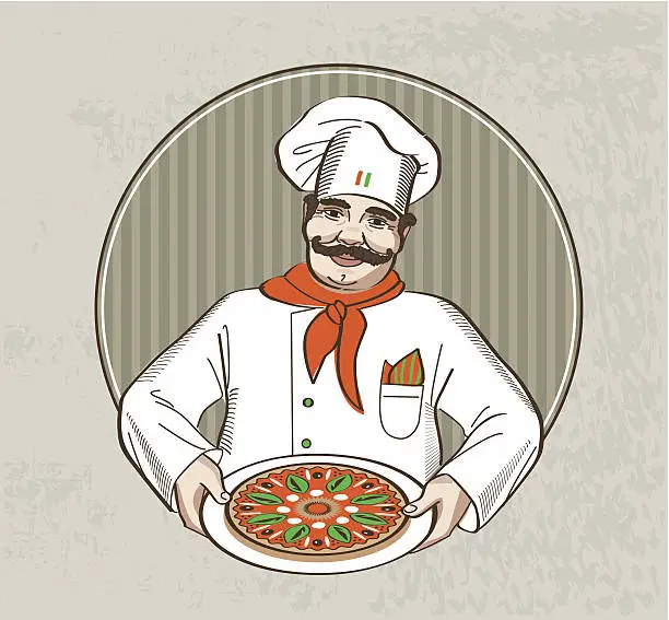 Vector illustration of Italian chef