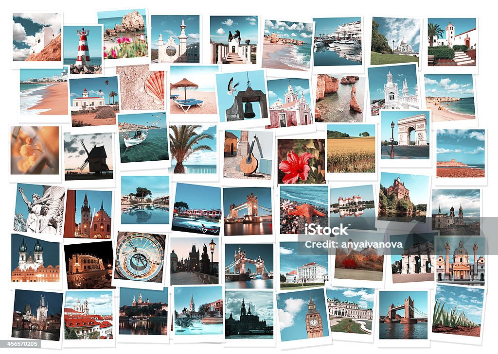 Travel in Europe collage Travel in Europe and nature collage, toned images Photograph Stock Photo