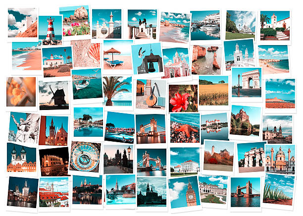 Travel in Europe collage Travel in Europe and nature collage, toned images group of objects photos stock pictures, royalty-free photos & images
