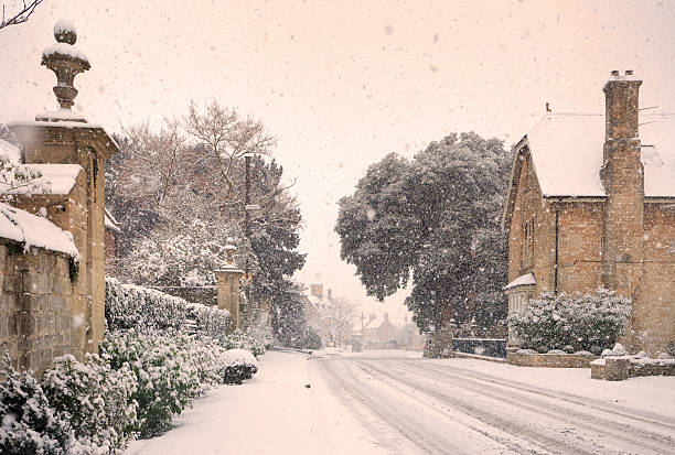 istock English village with snow 456573527