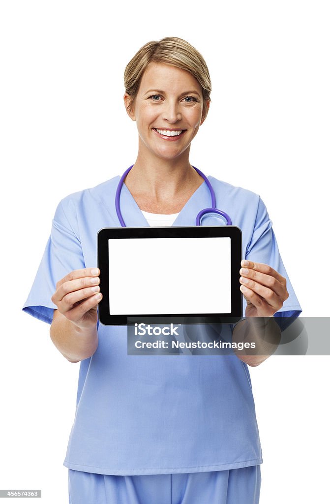 Cirurgião em Uniforme Hospitalar com Tablet Digital - Royalty-free 30-34 Anos Foto de stock
