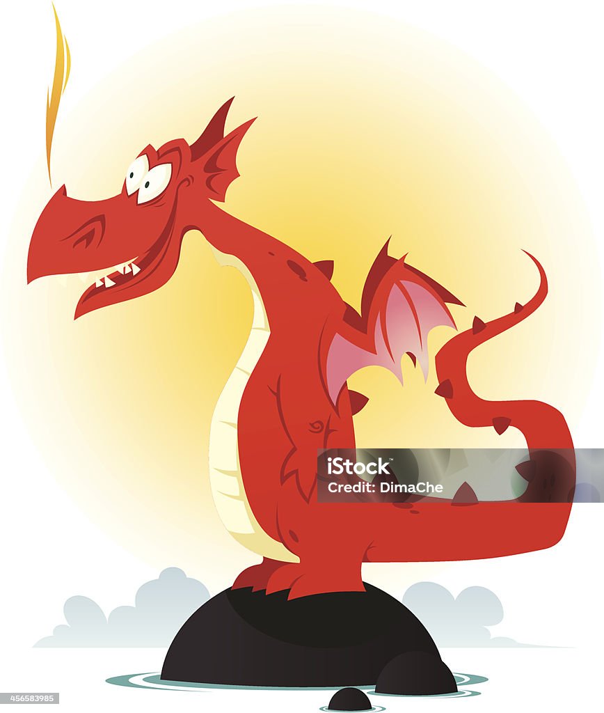 Red dragon Funny red dragon. Dragon stock vector