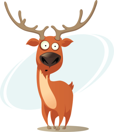 Funny cartoon deer . 