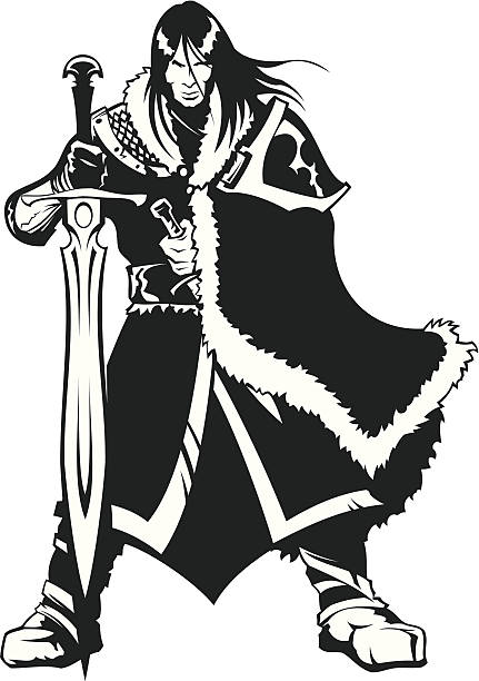 ilustrações, clipart, desenhos animados e ícones de guerreiro do norte - black knight
