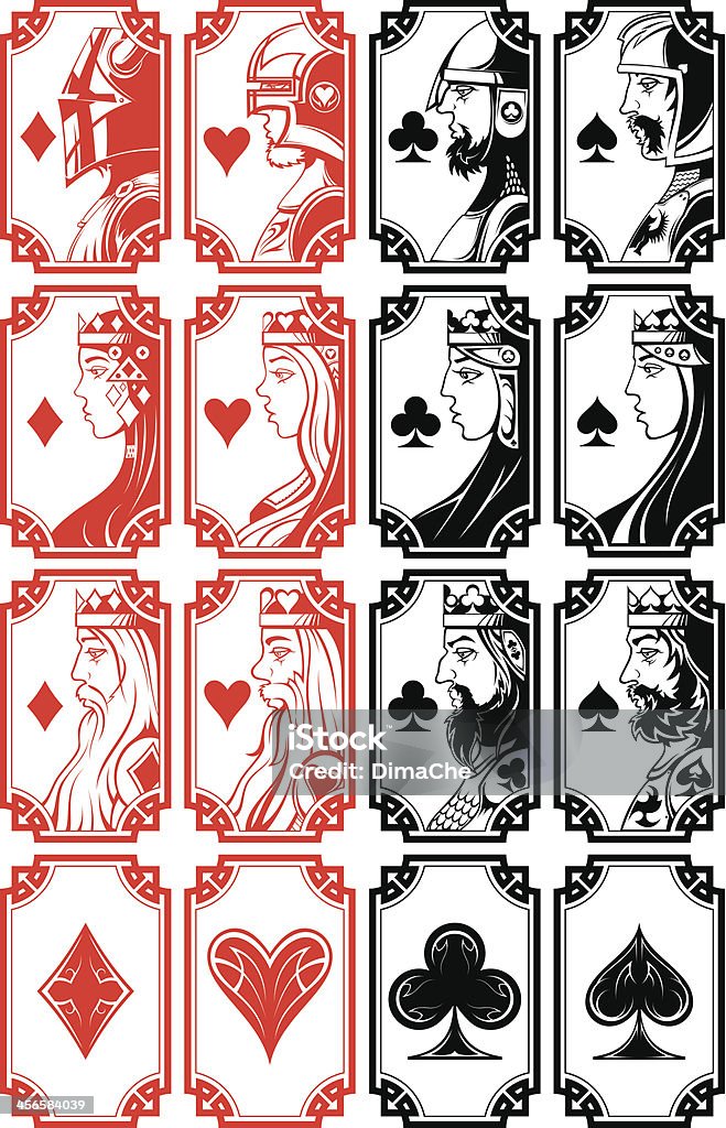 Set of illustrated playing card images Set of images of playing cards of all kinds Playing Card stock vector