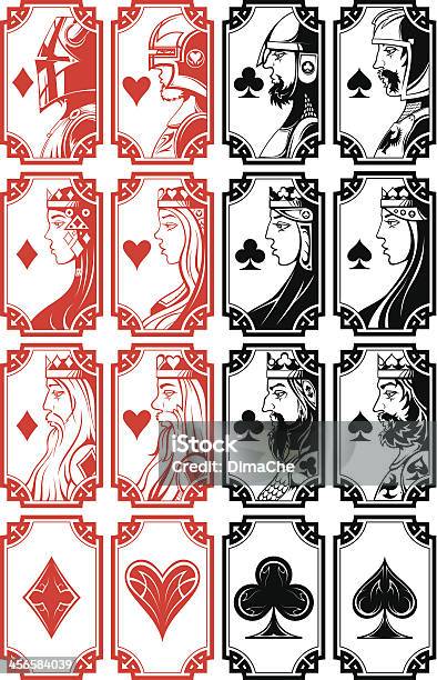 Set Of Illustrated Playing Card Images Stock Illustration - Download Image Now - Playing Card, King Card, Queen Card