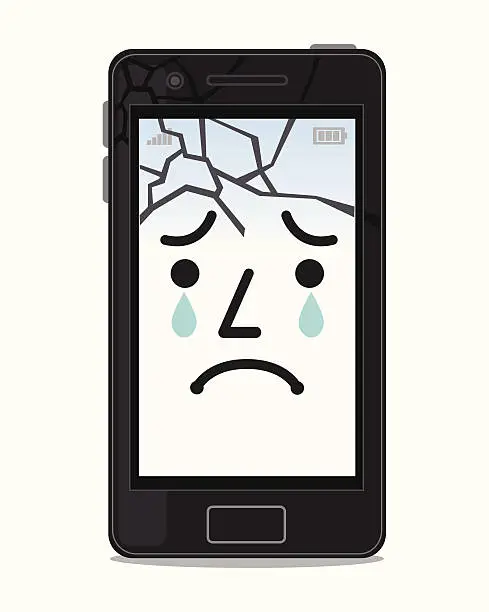 Vector illustration of Broken smartphone screens