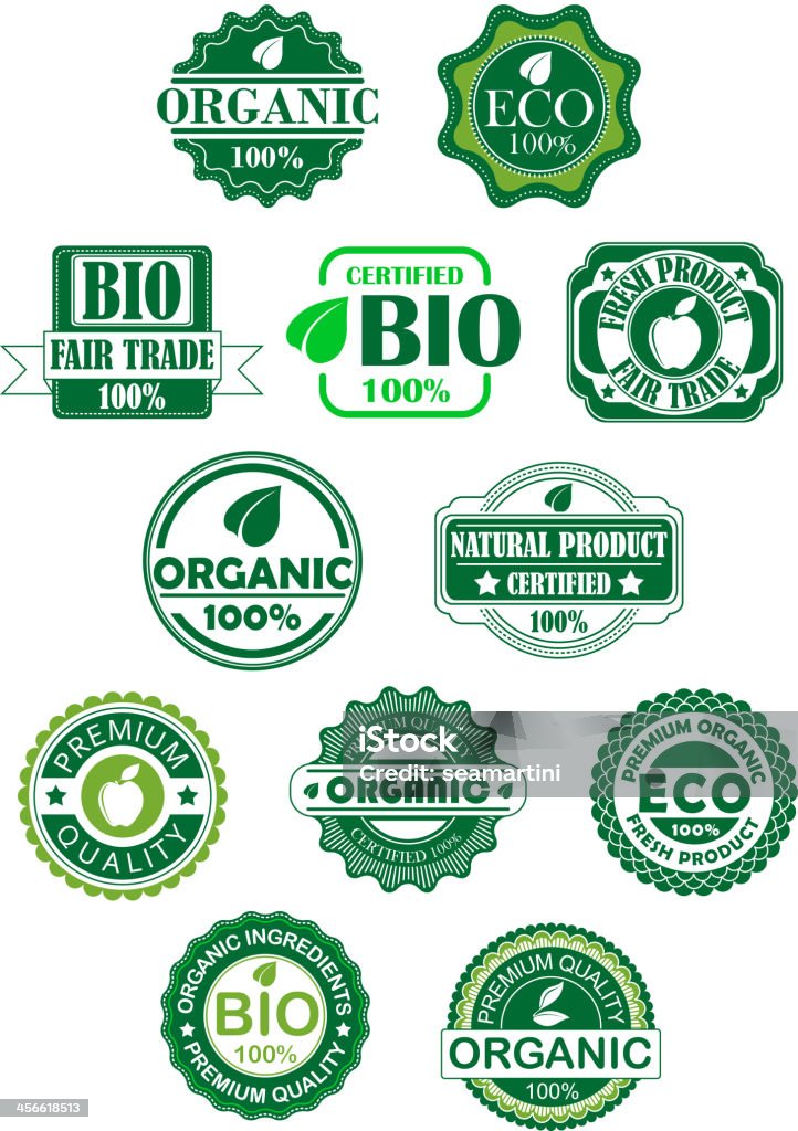 Natural and bio labels Natural and bio labels for retail or sale design Business stock vector