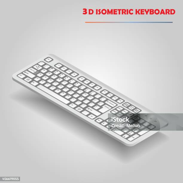 Vetores de Teclado De Computador De Vetor Branco 3d e mais imagens de Branco - Branco, Cinza - Descrição de Cor, Computador