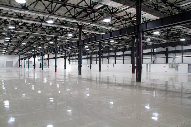 istock empty room of modern factory 456622419
