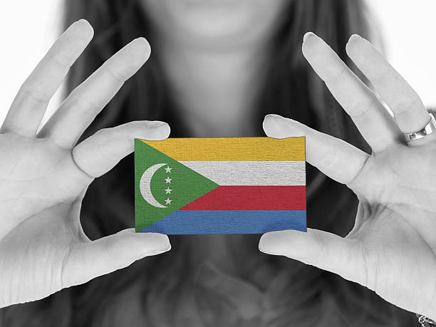 istock Woman showing a business card 456623353