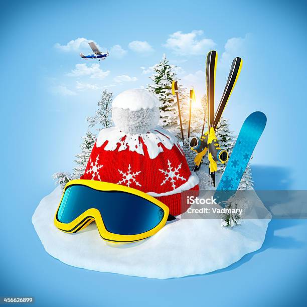 Skiing Equipment Stock Photo - Download Image Now - Group Of Objects, Ski, Skiing