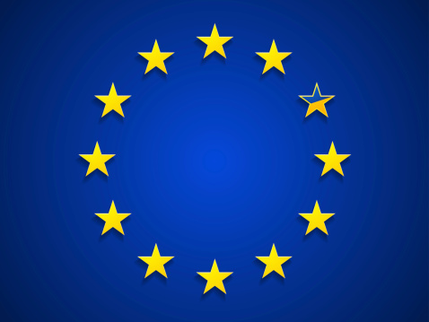 European Union with one star as Ukrainian flag