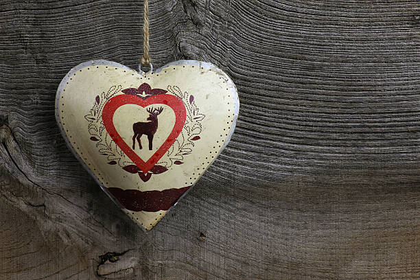 istock Merry Christmas Decoration Deer in Tin Heart 456732877