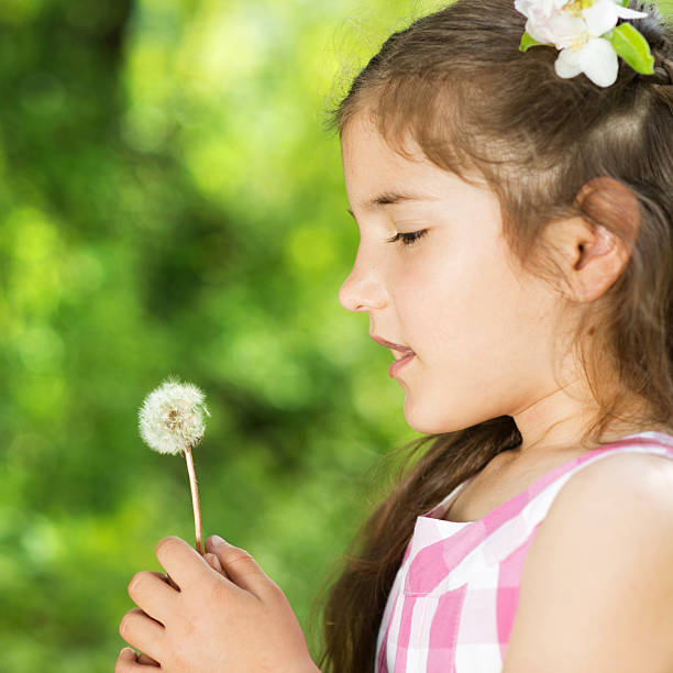 istock Girl with dandelion 456735095