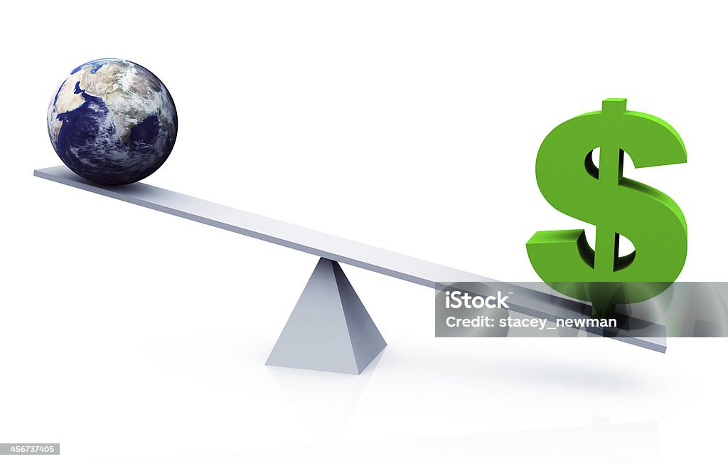 Globe und Dollar-Symbol, Wirtschaft, Klimawandel Konzept - Lizenzfrei Am Rand Stock-Foto