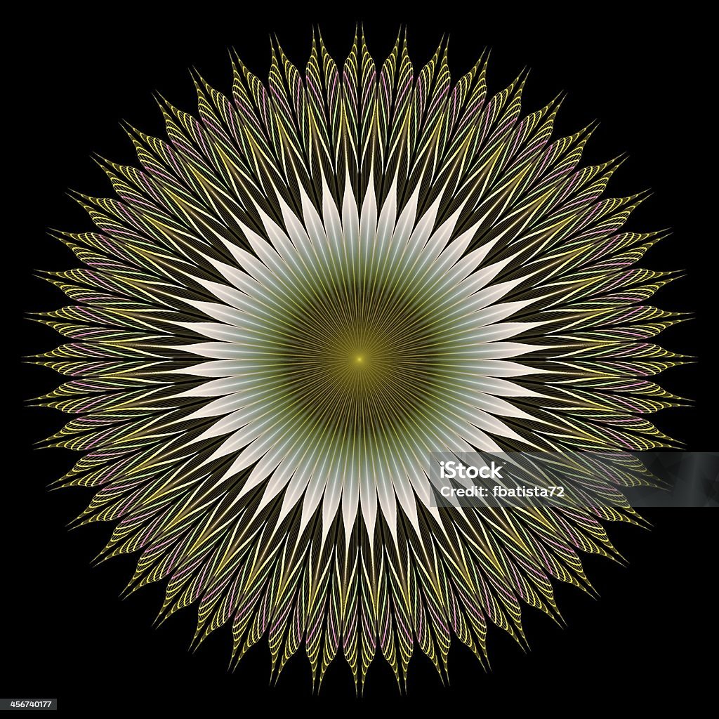 Abstrait fractal image Semblable à un ballon étoilé coloré fleur - Photo de Abstrait libre de droits