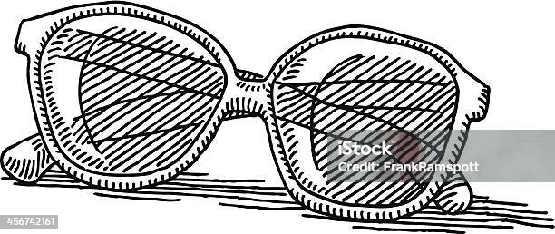 Sonnenbrille Zeichnung Stock Vektor Art und mehr Bilder von Optische Artikel - Optische Artikel, Illustration, Schwarzweiß-Bild