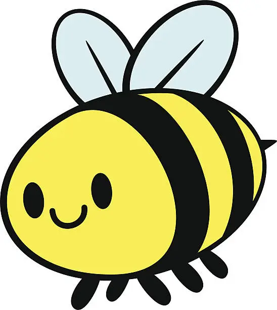 Vector illustration of Kawaii Bee