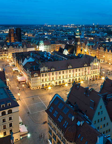 istock poland, wroclaw, main square at night 456745387