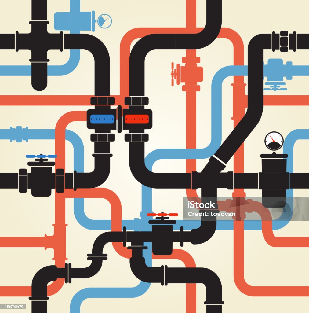 pipeline de água - Royalty-free Conexão arte vetorial