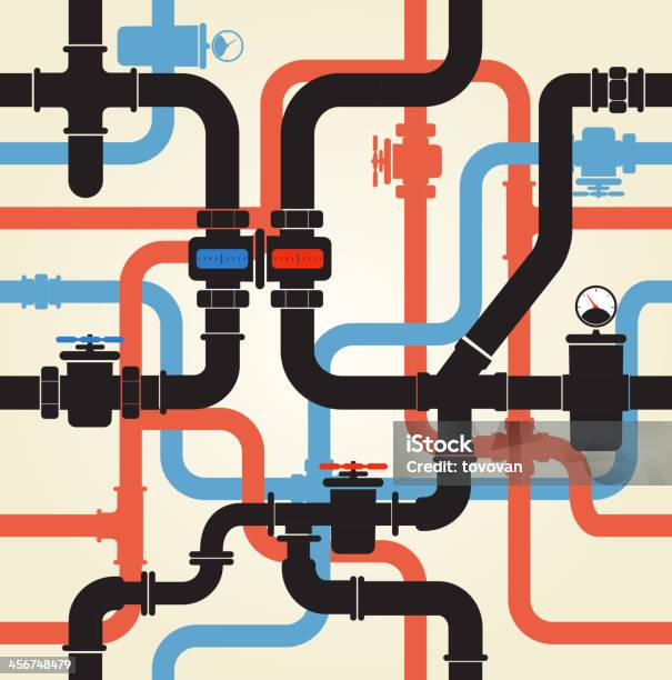 Pipeline De Água - Arte vetorial de stock e mais imagens de Conexão - Conexão, Calor, Cano