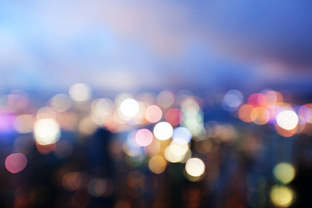 istock blured lighhts from peak Victoria, Hong Kong 456748525