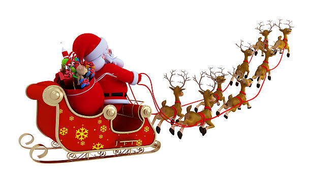 istock santa claus with his sleigh 456750723