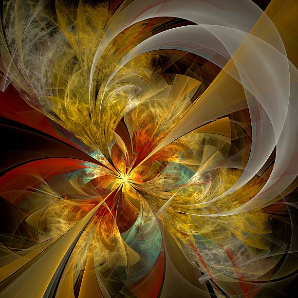 istock Symmetrical fractal flower, digital artwork for creative graphic 456761611