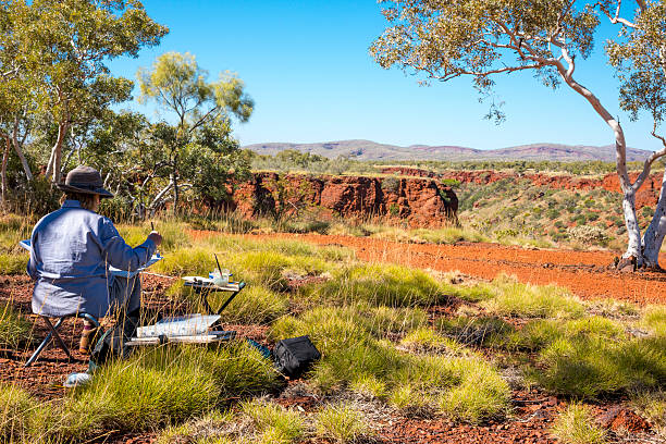 Painter Karijini National Park Gorge gums eucalypt trees spinifex Australia