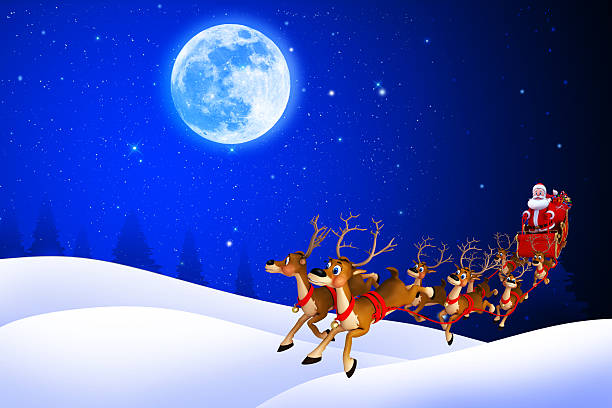 istock santa claus with his sleigh 456799355