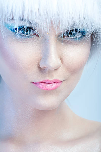 istock Beautiful girl's face with winter makeup 456850673