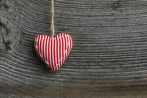 istock Merry Christmas Decoration Red Stripes Fabric Heart 456852237