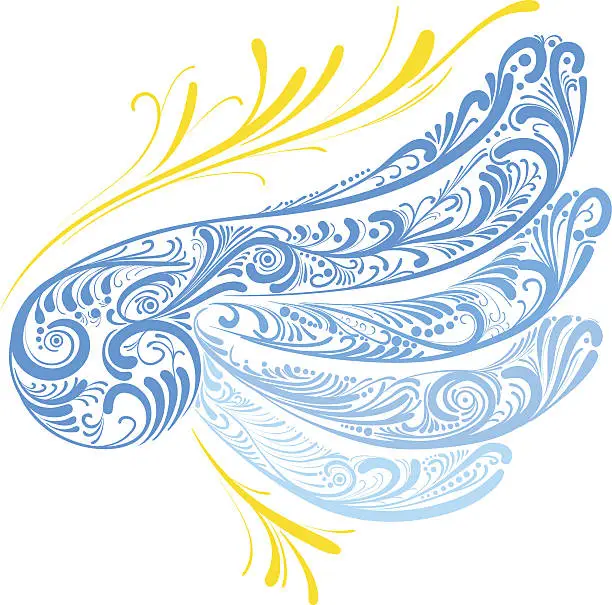 Vector illustration of Ornate Wings- Illustration