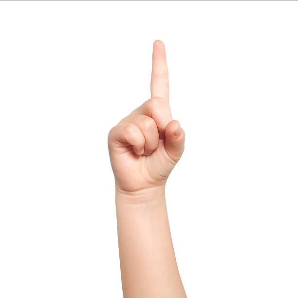 istock isolated child hand shows the number one 456853515
