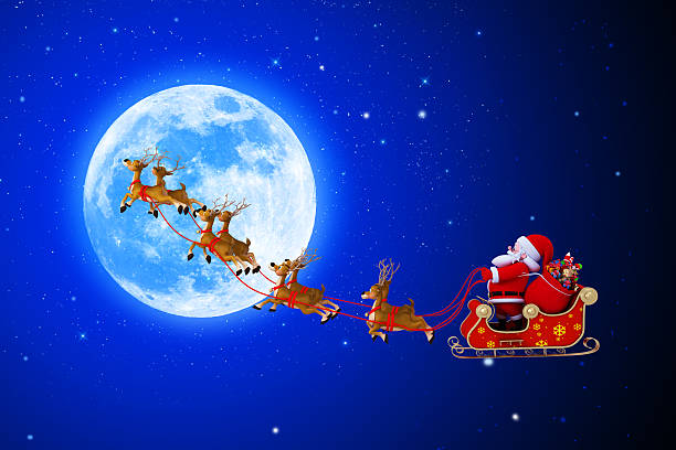 istock santa claus with his sleigh 456853661