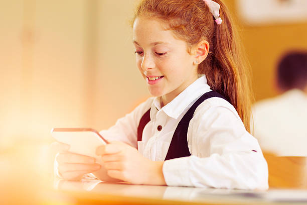 istock Primary school girl using digital tablet in classroom 456854023