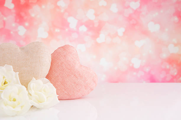 Valentine's day background in minimalism style. Hearts, background, place to insert text. High quality photo