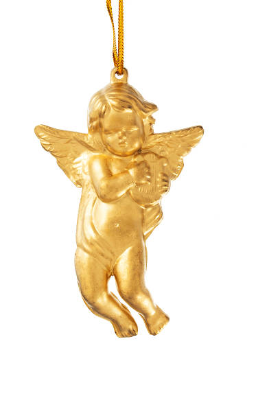 Christmas Ornament, Cherub isolated on white