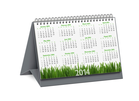Spiral bound desktop calendar collection: Year 2014.